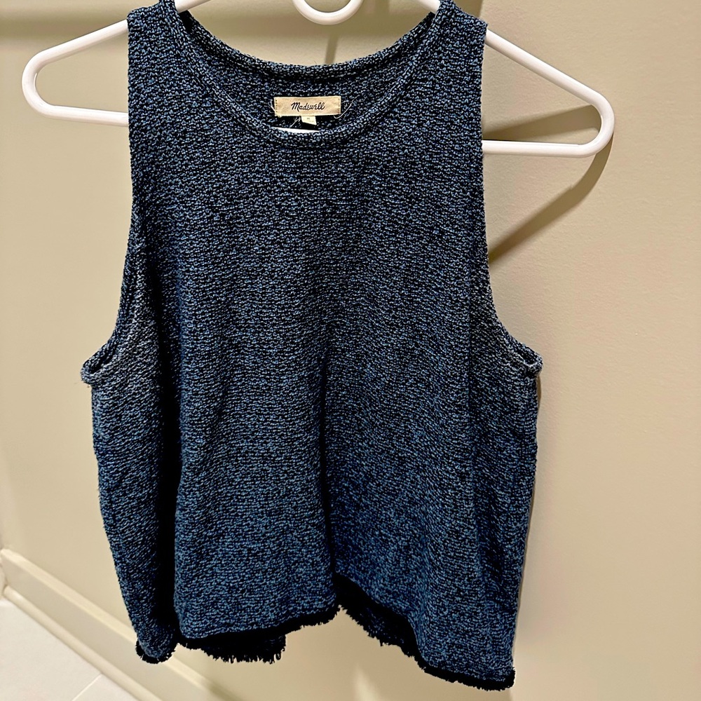 Madewell Knit Blue Tank w/ Fringe